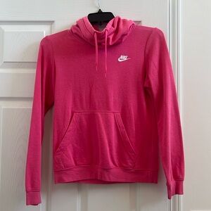 Pink Nike sweatshirt with cowl neck